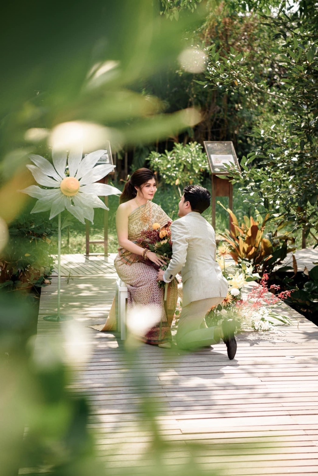 ช่วงเวลาของพิธีในบรรยากาศสวน